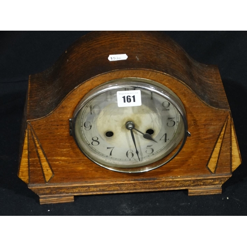 161 - An Art Deco Period Polished Mantel Clock