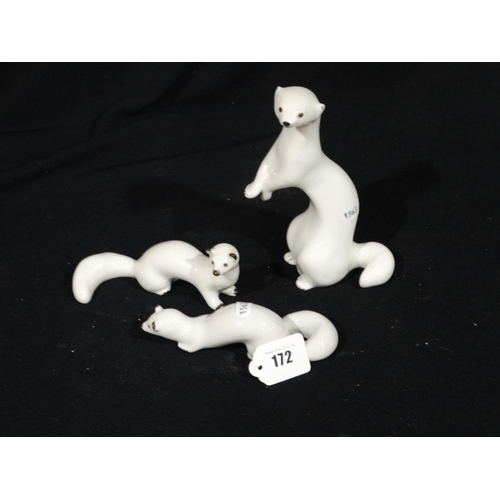 172 - Three Ussr China Model Stoats