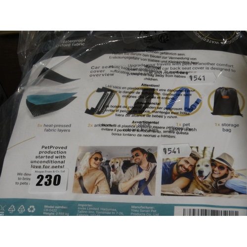 230 - A New And Packaged Pet Car Back Seat Cover