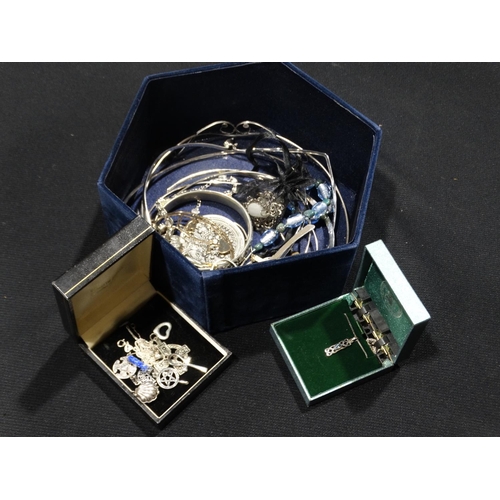 317 - A Box Of Silver And Costume Jewellery