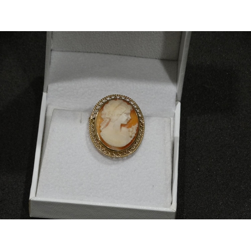 322 - A 9ct Gold Framed Cameo Brooch