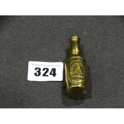 324 - A Rare Brass Beer Bottle Vesta Case For Bass And Co Pale Ale