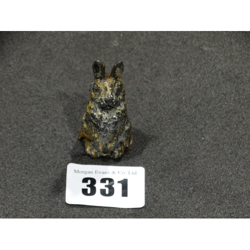 331 - An Antique Cold Painted Vesta Case In The Form Of A Hare