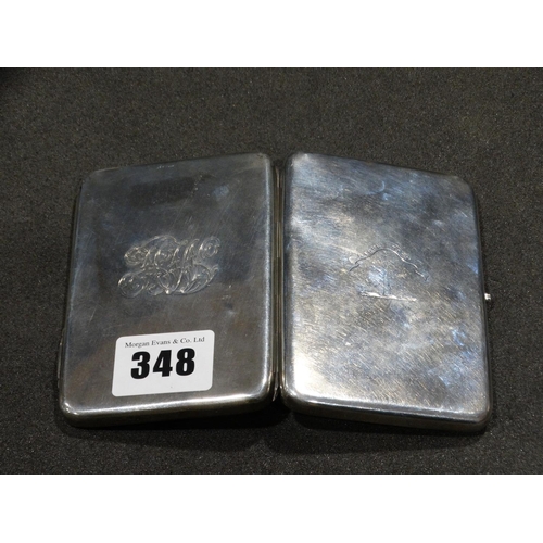 348 - A Sliver Cigarette Case, Birmingham 1895