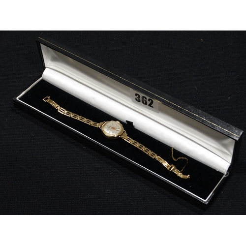 362 - A 9ct Gold Encased Ladies Wristwatch And Bracelet