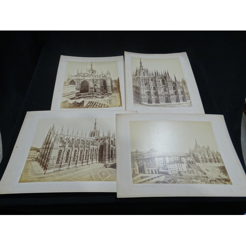 363 - Four Mounted Albumen Prints Cir1860s Of Milan Cathedral