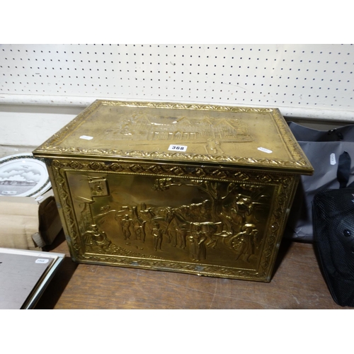 368 - A Brass Coverd Log Box