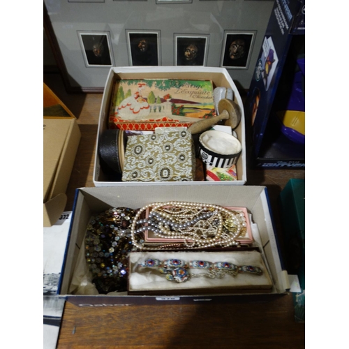 375 - A Box Of Costume Jewellery Together With A Box Of Collectables