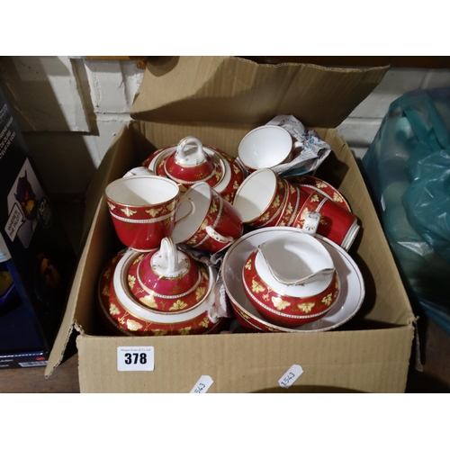 378 - A Qty Of Victorian Crimson Breakfast Ware