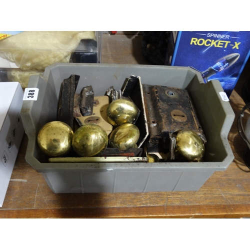 388 - A Box Of Vintage Door Furniture