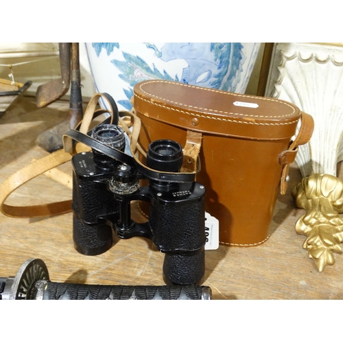 406 - A Cased Pair Of Vintage Binoculars