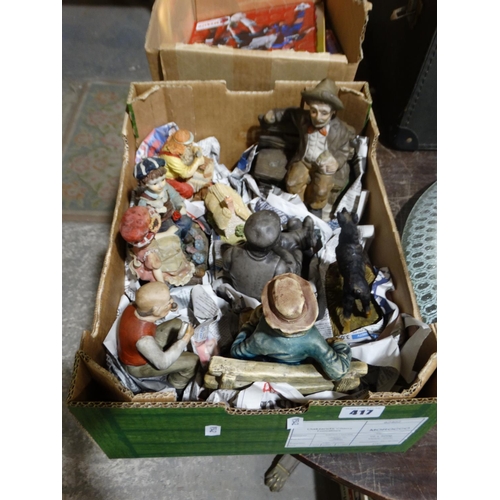 417 - A Box Of Ceramic Figures