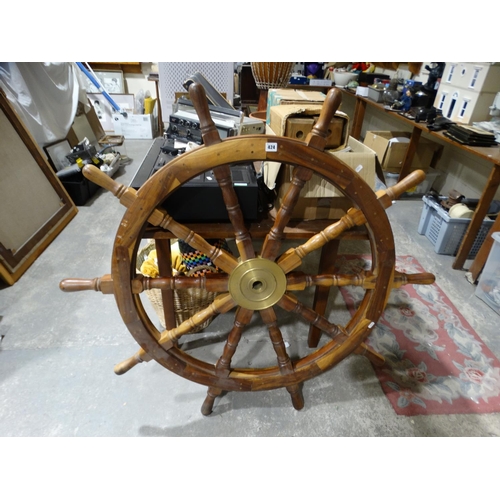 424 - A Reproduction 10 Spoke Ships Wheel