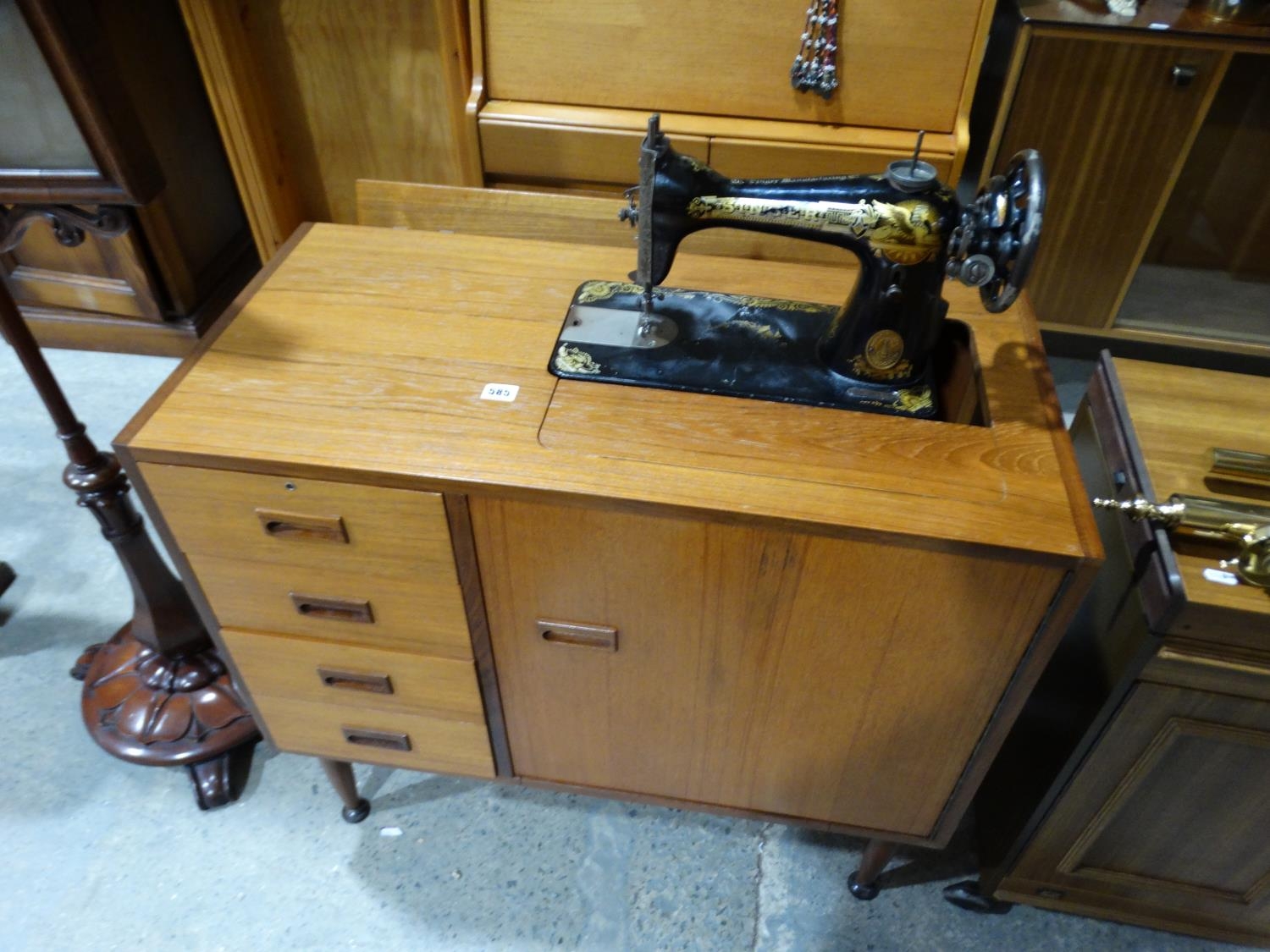 Mid century modern sewing cabinet