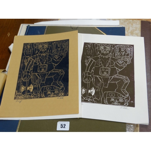 52 - Karel Lek, A Portfolio Of Unframed Drawings, Print Etc