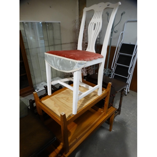 532 - A White Painted Splat backed Chair Etc