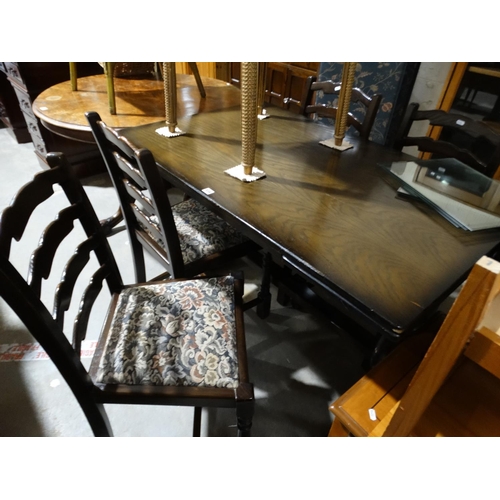 534 - A Draw Leaf Refectory Table And Six Chairs