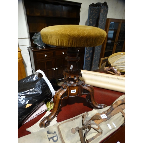 538 - A Victorian Circular Seated Revolving Piano Stool