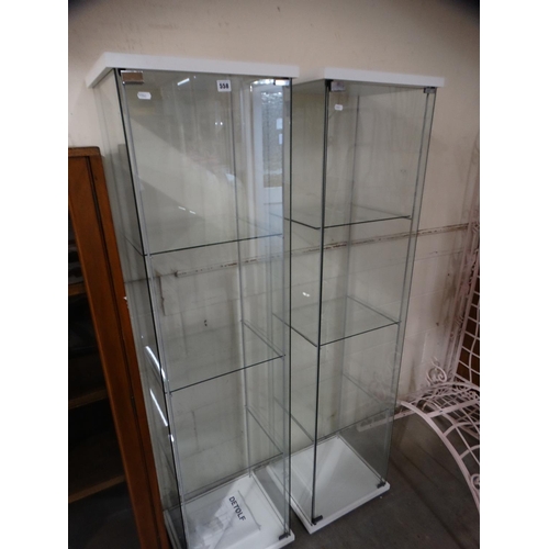 558 - A Pair Of Glass Shop Display Cabinets