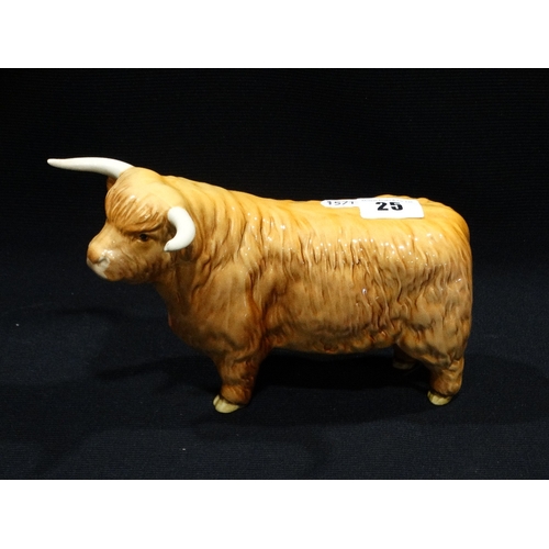25 - A Beswick Model Highland Bull (Chip To 1 Horn)