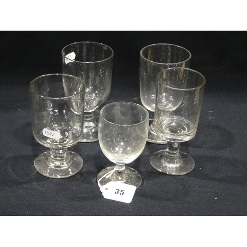 35 - Five Victorian Glass Rummers