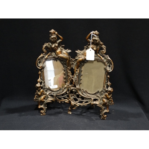 37 - A Pair Of Late Victorian Cast Metal Easel Photograph Frames