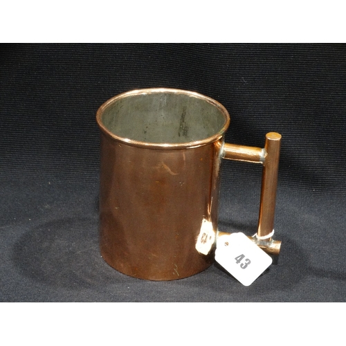43 - A 19thc Copper Ale Mug