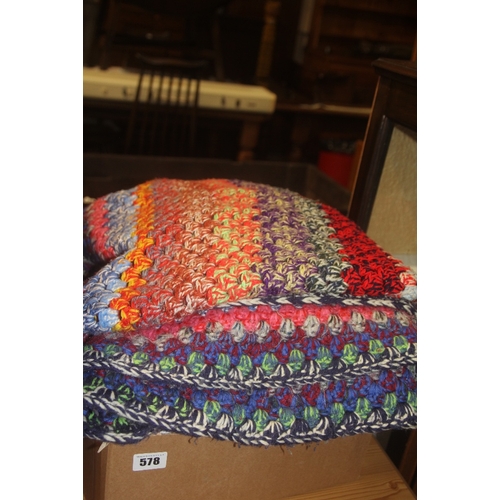 A Vintage Woollen Bed Cover Etc