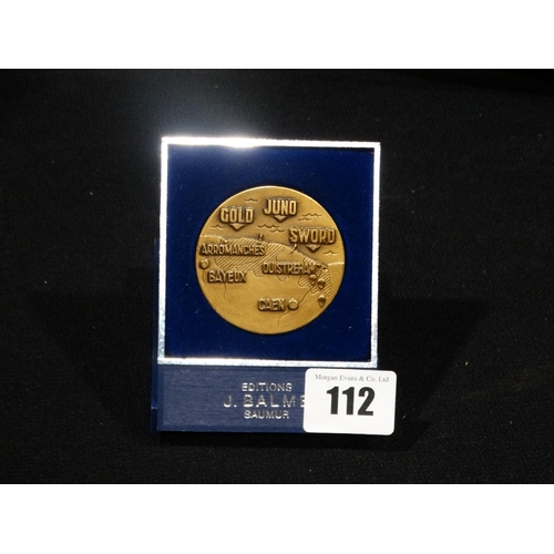 112 - A Bronze D-Day Landings Commemorative Medallion By J. Balme