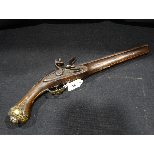 14 - An Eastern European Flintlock Bazaar Pistol