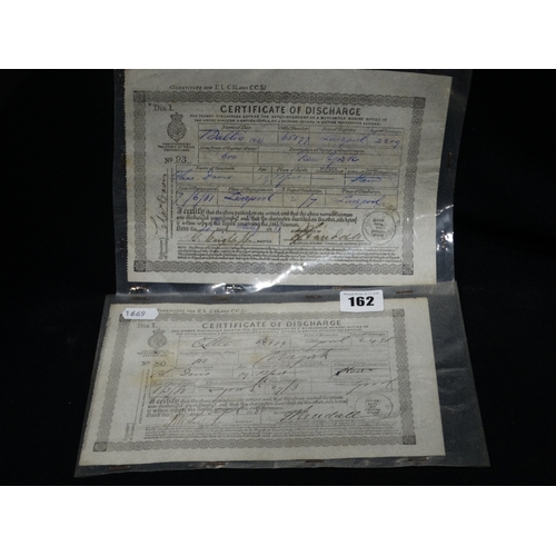 162 - Two Late 19thc Naval Discharge Certificates