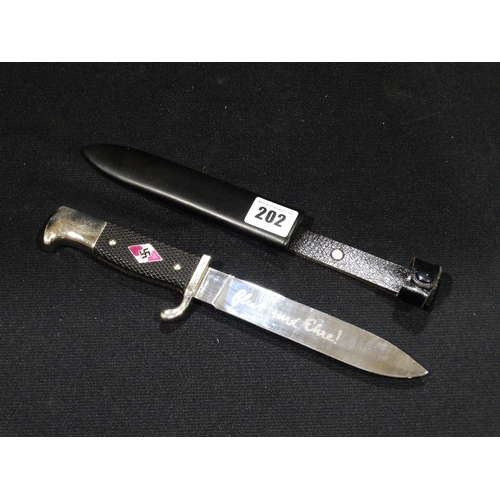 202 - A Hitler Youth Dagger In Sheath For International Scout Movement, Made In Germany By Linder Nesser