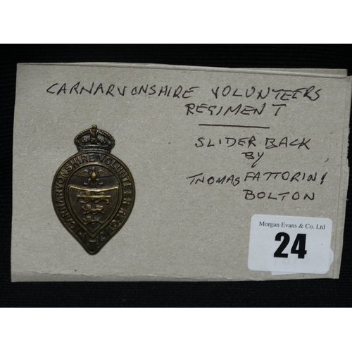 24 - A Caernarfonshire Volunteers Regiment Badge