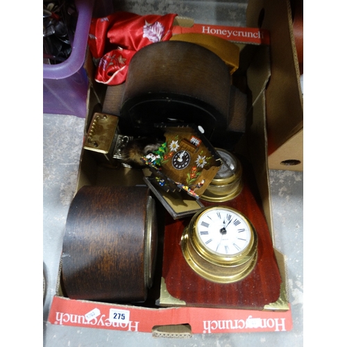 275 - A Box Of Clocks Etc