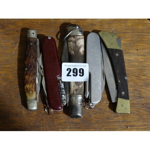 299 - Five Vintage Pen Knives