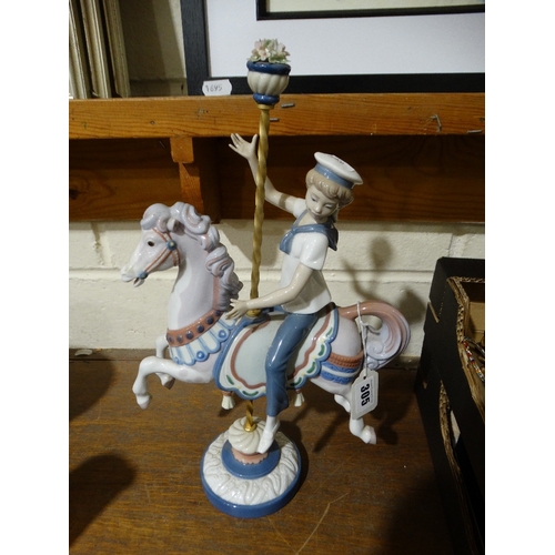 305 - A Lladro Porcelain Carousel Horse Group