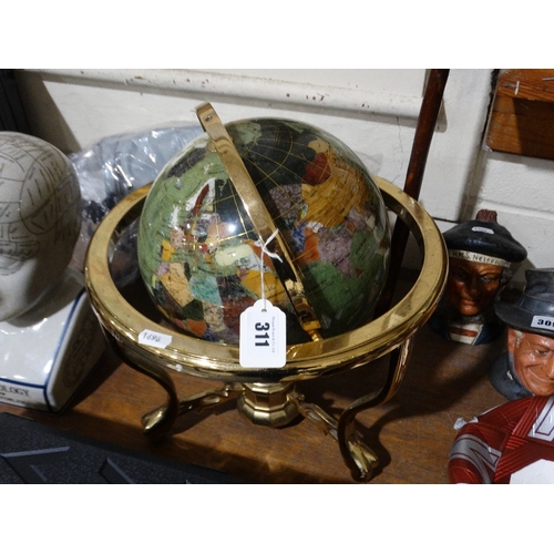 311 - A Mineral Stone Table Globe