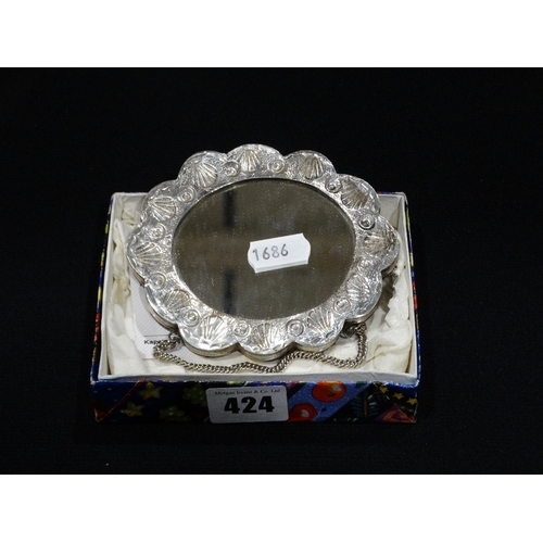 424 - A Silver Framed Dressing Table Mirror