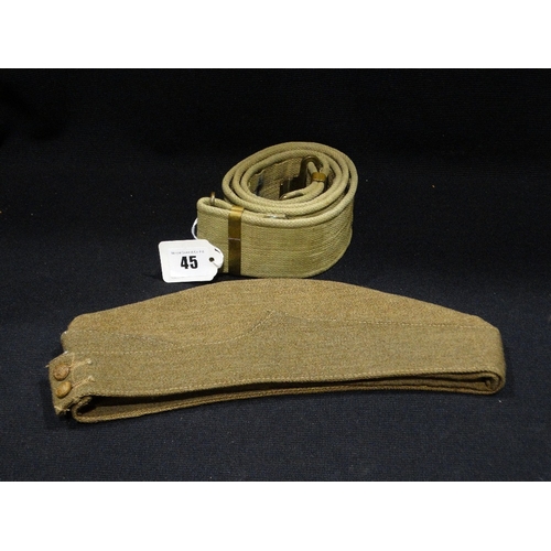 45 - A 2nd World War Cap & Belt