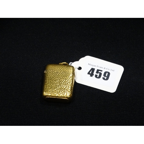 459 - A 15ct Gold Vesta Case, Birmingham 1885, 17grms