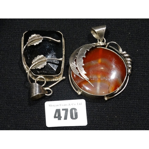 470 - Two Large Silver Pendants