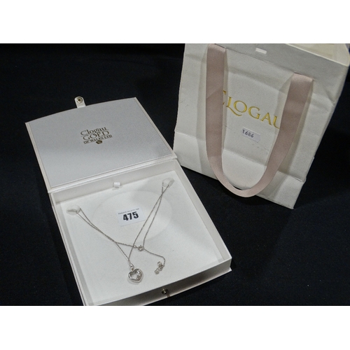 475 - A Clogau Heart Shaped Pendant On A Fine Link Chain