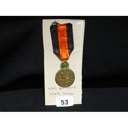 53 - A 1st World War Belgian Yser Medal