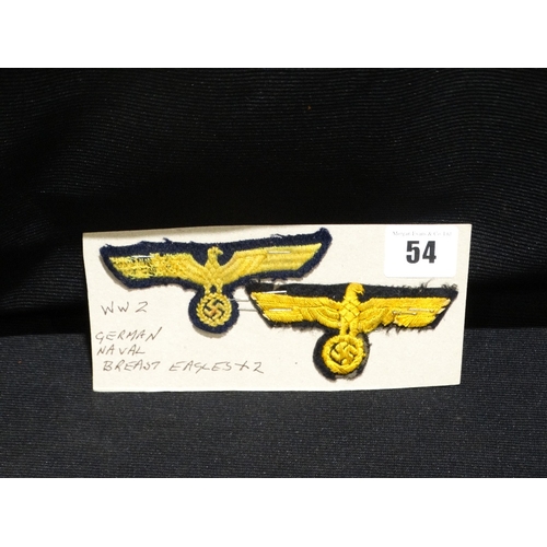 54 - Two German Naval Breast Eagles