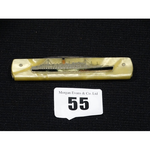 55 - A Folding Commemorative Pocket Knife For RMS Lancastria