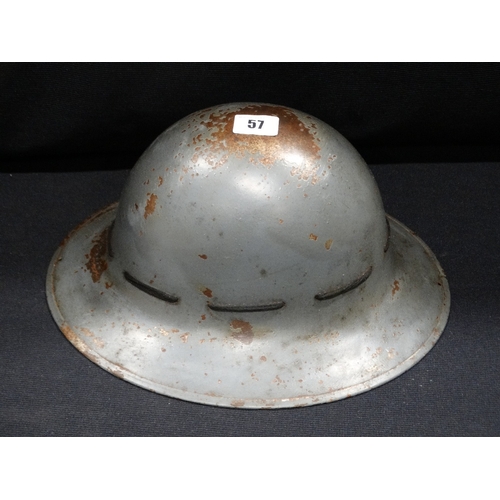 57 - A 2nd World War Tin Helmet Marked SM Ltd, Fire Department