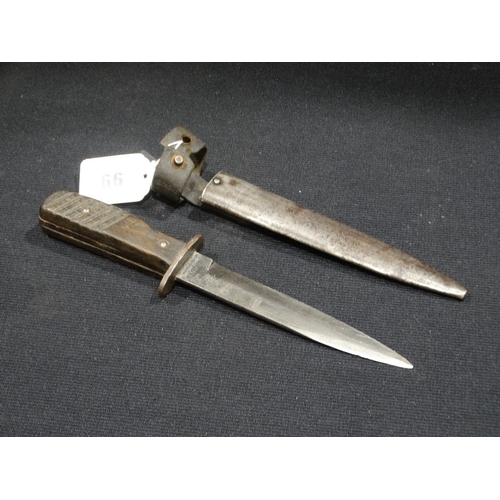 66 - A Wooden Handled German Fighting Knife