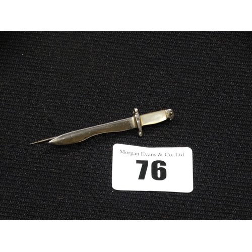 76 - A 2nd World War Miniature Bayonet Sweetheart Brooch