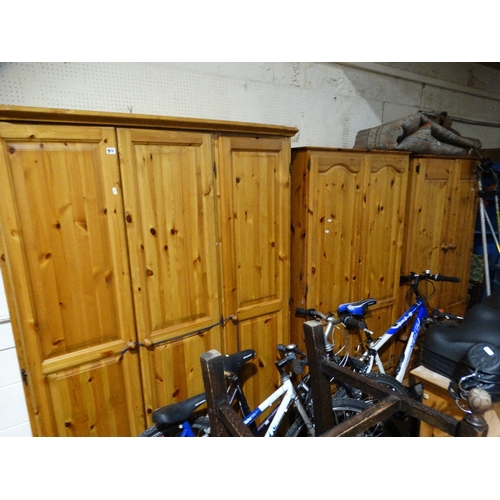 773 - Three Modern Pine Panelled Door Wardrobes