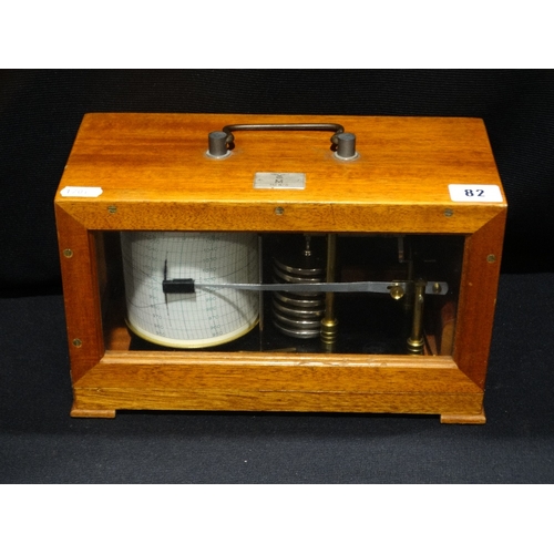 82 - A German 2nd World War Naval Cased Barograph With Eagle & Swastika Plate